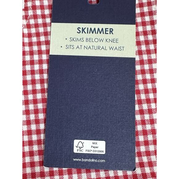 Bandolino Women’s Capri Skimmers Jeans Red & White Check Knees Skimmer Size 10 - Picture 5 of 16
